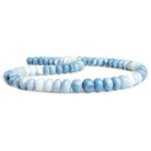 8-11mm Denim Blue Opal Plain Rondelle Beads 18 inch 75pcs - The Bead Traders
