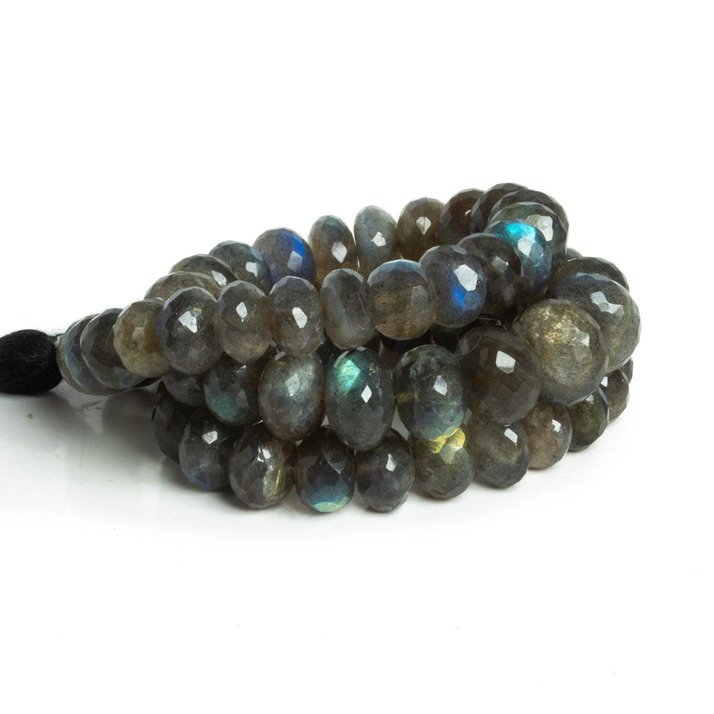 8-11mm Labradorite Faceted Rondelles 15 inch 63 beads - The Bead Traders