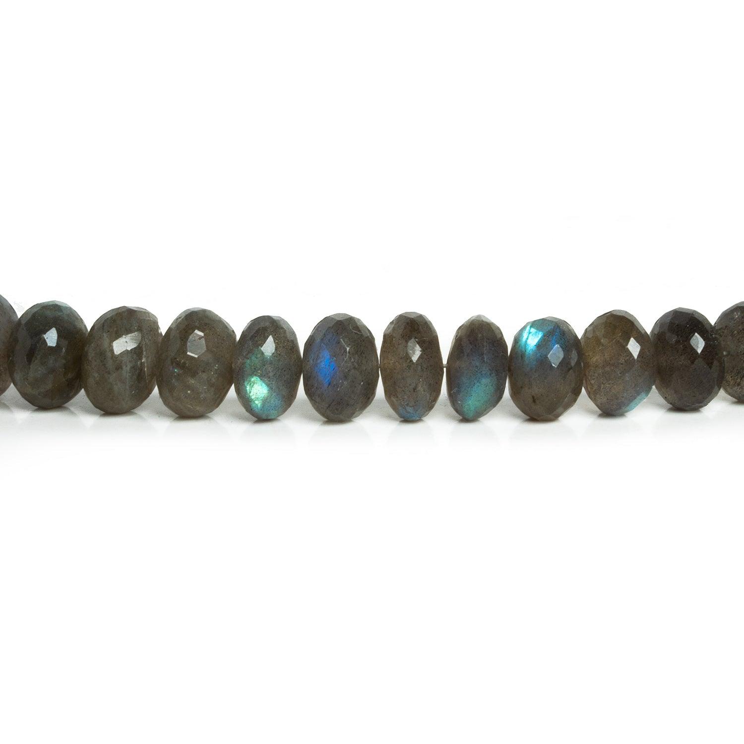 8-11mm Labradorite Faceted Rondelles 15 inch 63 beads - The Bead Traders