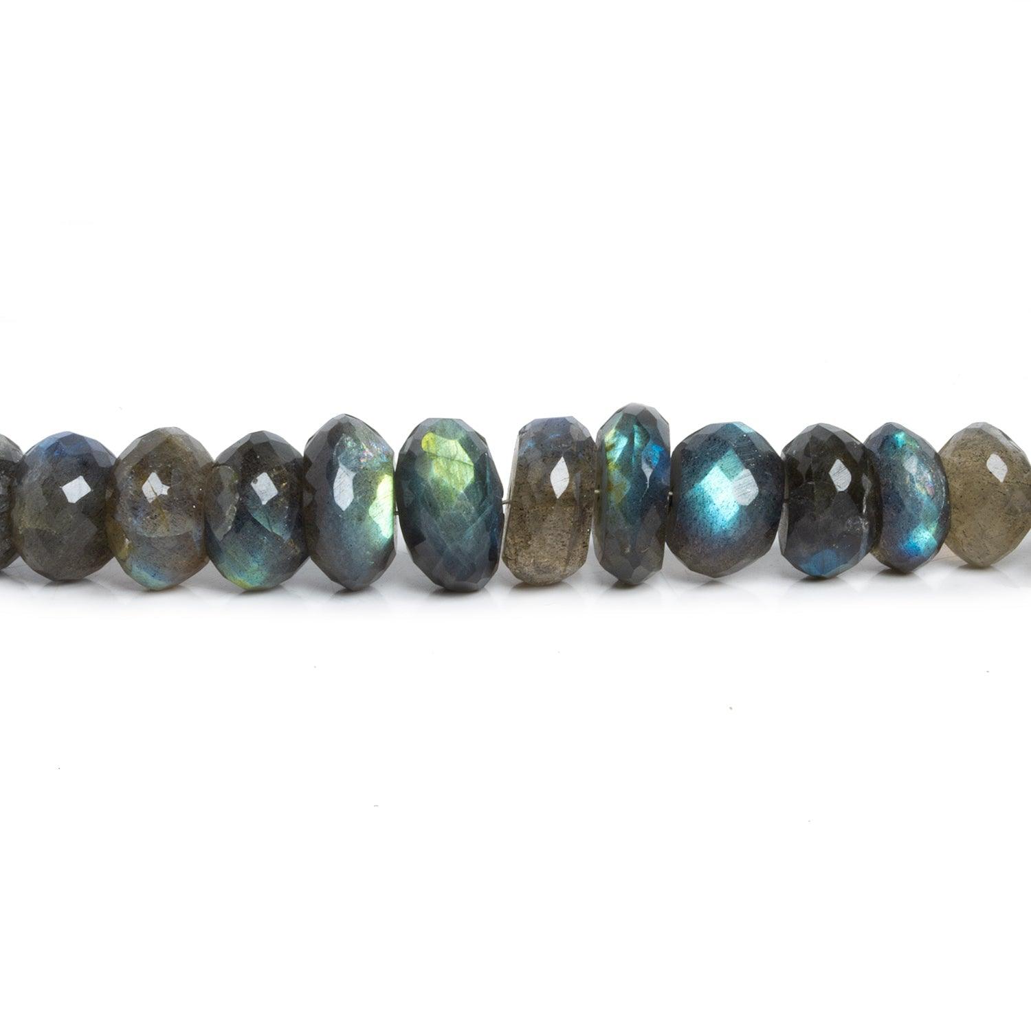 8-13mm Labradorite Faceted Rondelles 16 inch 70 beads - The Bead Traders