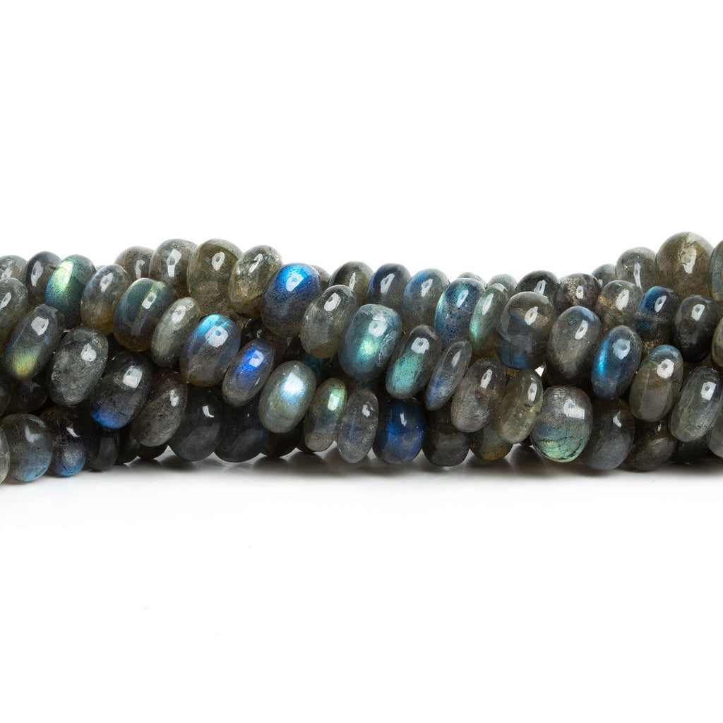 8-13mm Labradorite Plain Rondelles 15 inch 70 beads - The Bead Traders