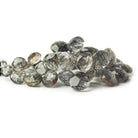 8-14mm Black Tourmalinated Quartz Faceted Heart Beads 6.5 inch 36 pieces - The Bead Traders