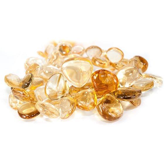 8-14mm Citrine plain heart Beads 8 inch 54 pieces - The Bead Traders