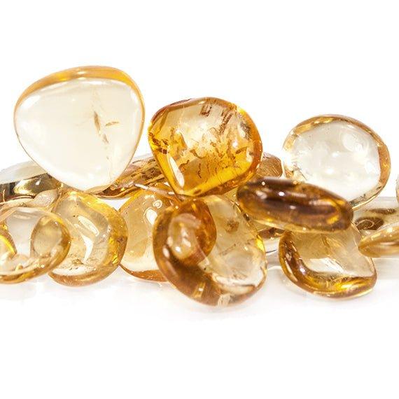 8-14mm Citrine plain heart Beads 8 inch 54 pieces - The Bead Traders