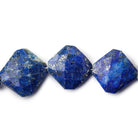 8-14mm Lapis Lazuli faceted pillow beads Lot of 53 pieces 3 strands - The Bead Traders