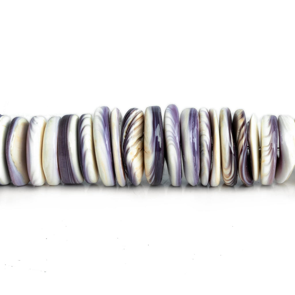 8-16mm Wampum Shell Plain Heishi Beads 16 inch 140 pieces - The Bead Traders