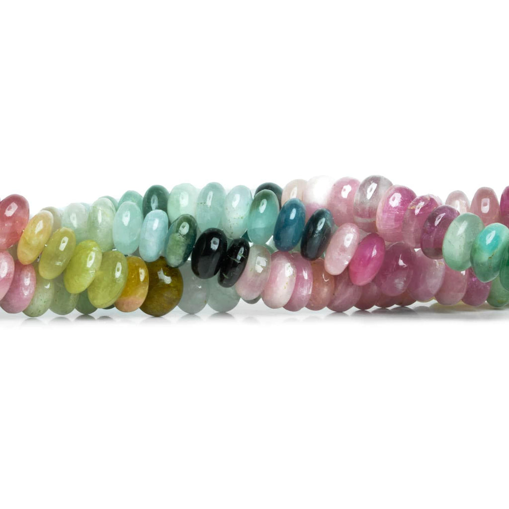 8-8.5mm Afghani Tourmaline Plain Rondelle Beads 15 inch 102 pcs - The Bead Traders