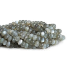 8-8.5mm Grey Moonstone Faceted Rondelles 14 inch 63 beads - The Bead Traders