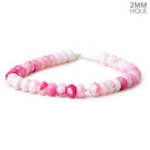 8-8.5mm Magenta Pink Opal 2mm Large Hole Plain Rondelles 8 inch 35 beads - The Bead Traders