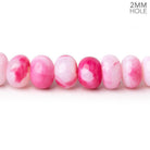 8-8.5mm Magenta Pink Opal 2mm Large Hole Plain Rondelles 8 inch 35 beads - The Bead Traders