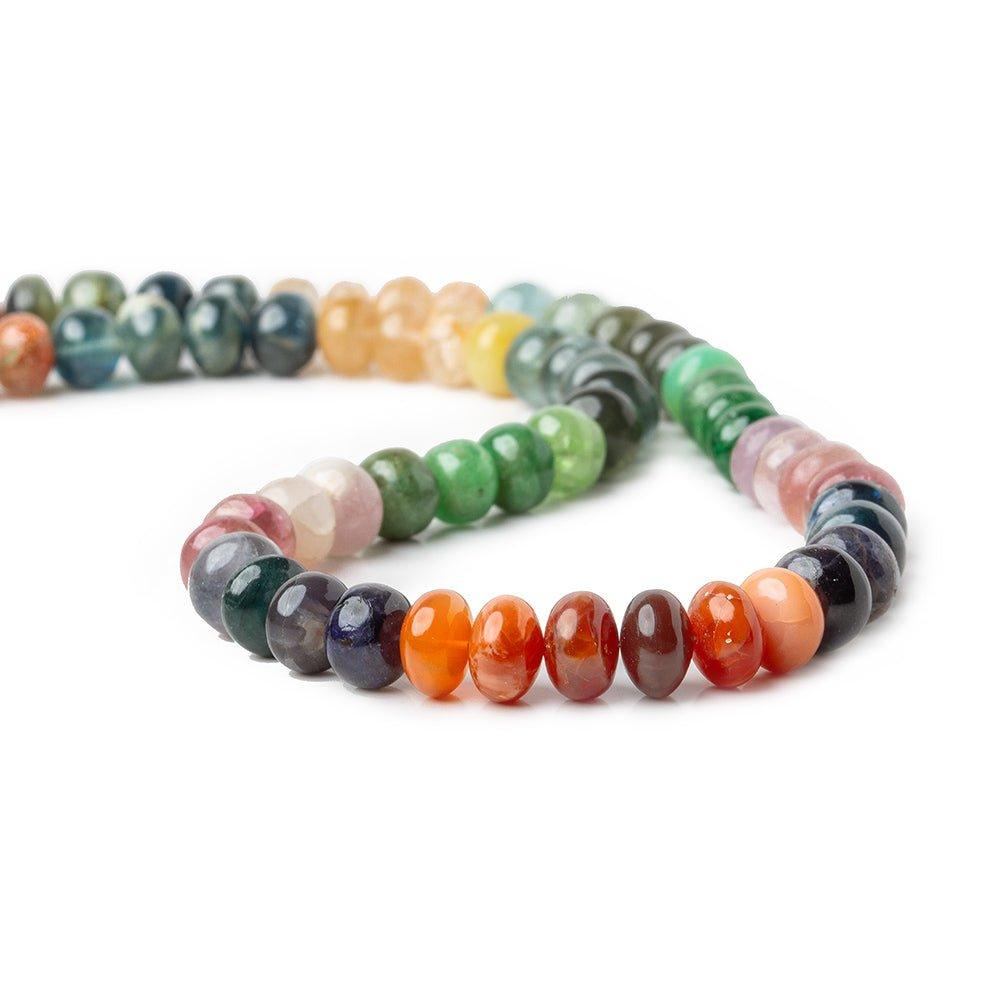 8-8.5mm Multi Gemstone plain rondelles 16 inch 64 beads - The Bead Traders