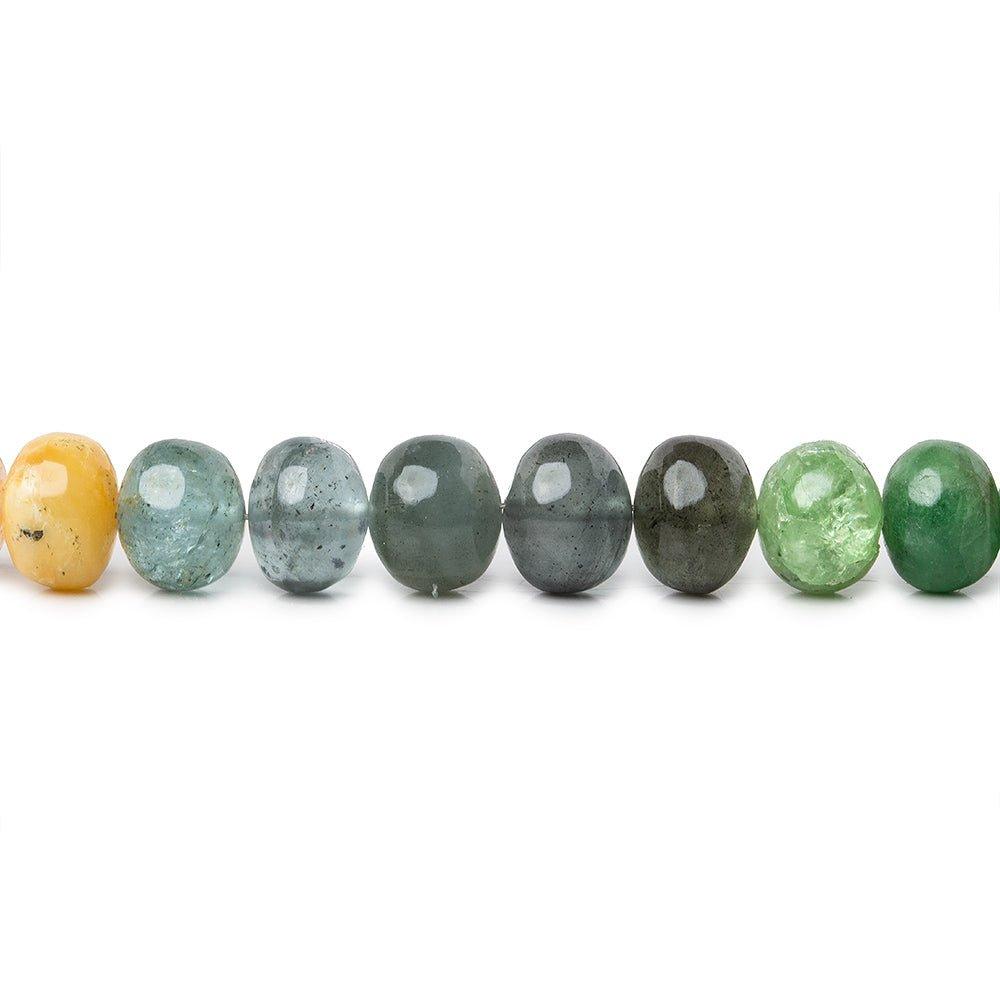 8-8.5mm Multi Gemstone plain rondelles 16 inch 64 beads - The Bead Traders