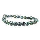 8-8.5mm Mystic Mermaid Blue Black Spinel faceted coin beads 8 inch 26 pieces - The Bead Traders
