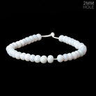 8-8.5mm White Opal 2mm Large Hole Plain Rondelles 8 inch 37 beads - The Bead Traders
