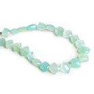 8-9mm Aqua Chalcedony Faceted Pillows 8.5 inch 22 beads - The Bead Traders