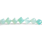 8-9mm Aqua Chalcedony Faceted Pillows 8.5 inch 22 beads - The Bead Traders
