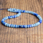 8-9mm Blue Opal Plain Rondelles 16 inch 65 beads - The Bead Traders