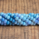 8-9mm Blue Opal Plain Rondelles 16 inch 65 beads - The Bead Traders