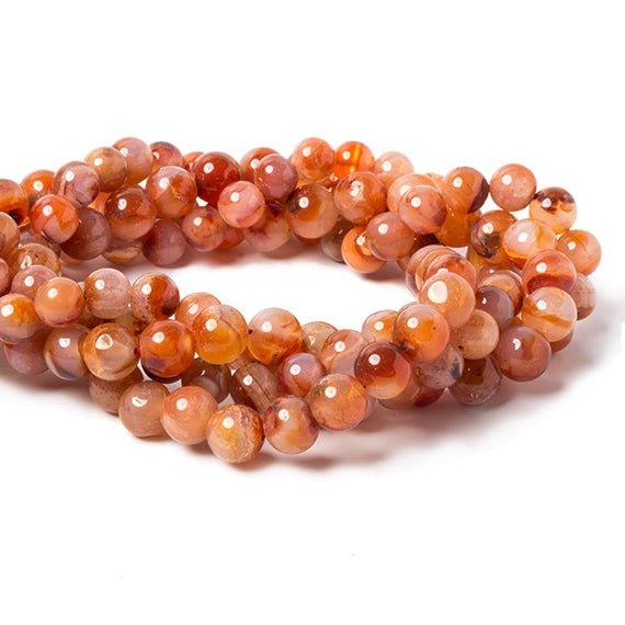 8-9mm Carnelian Agate plain round beads 16 inch 43 Beads - The Bead Traders