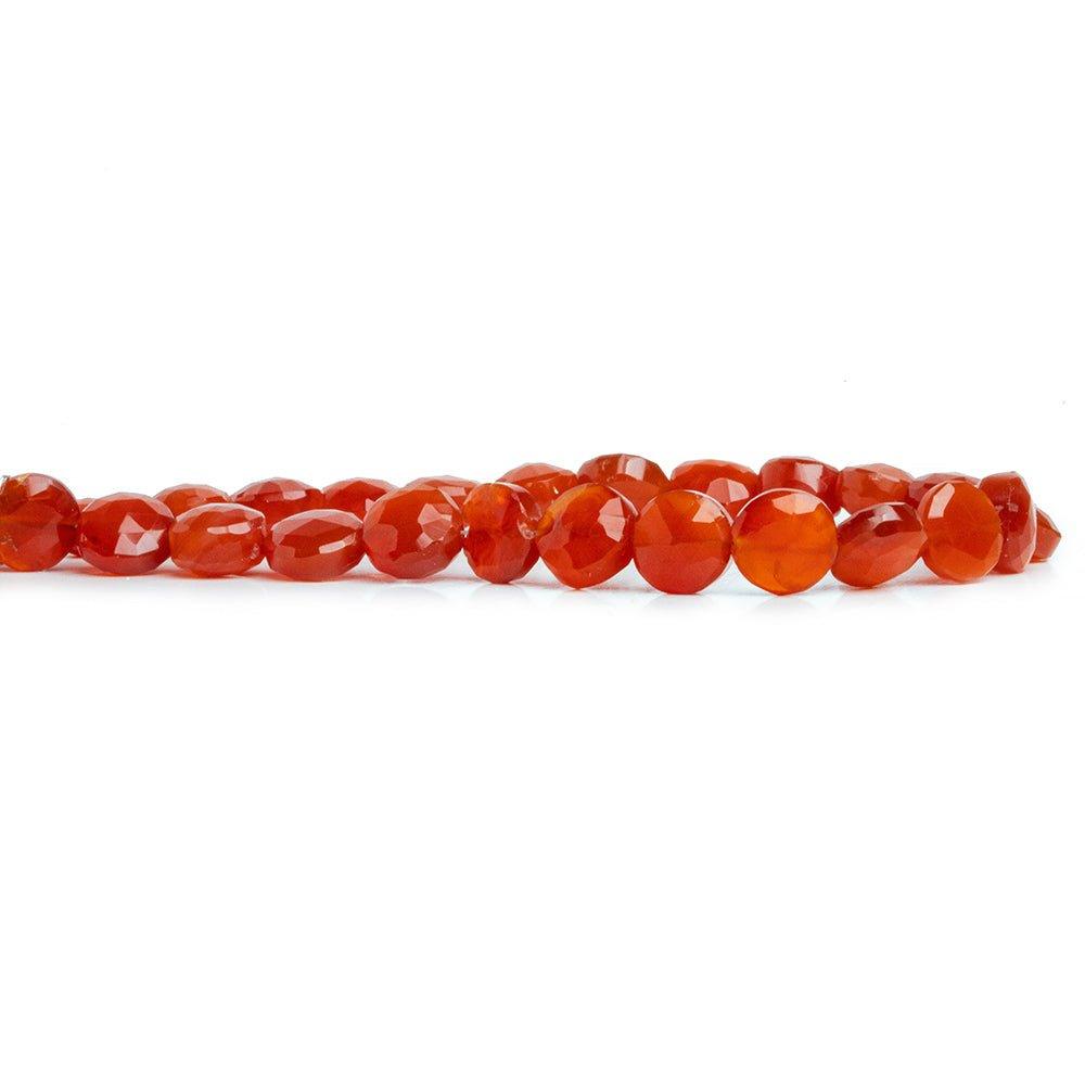 8-9mm Carnelian Faceted Coin Beads 8 inch 23 pieces - The Bead Traders