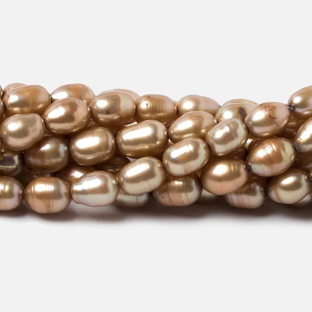 8 - 9mm Champagne Baroque Freshwater Pearl Strand 55 pieces - The Bead Traders