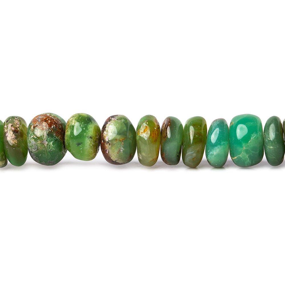 8-9mm Chrysoprase and Matrix Plain Rondelle Beads 83 pieces - The Bead Traders