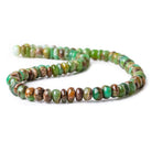 8-9mm Chrysoprase and Matrix Plain Rondelle Beads 83 pieces - The Bead Traders