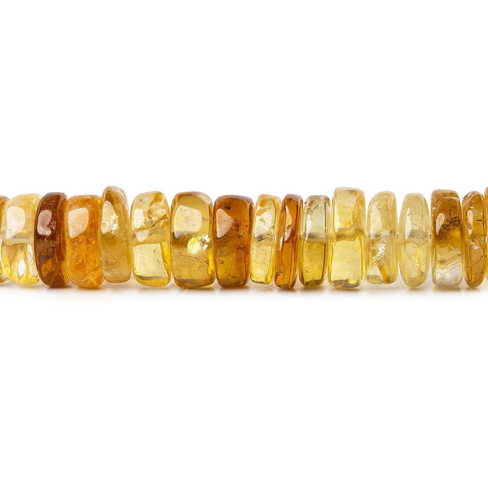 8-9mm Citrine HydroQuartz Plain Heishi & Rondelles 7.5 inch 65 beads - The Bead Traders