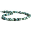 8-9mm Green Grey Opal Plain Rondelles 16 inch 65 beads - The Bead Traders