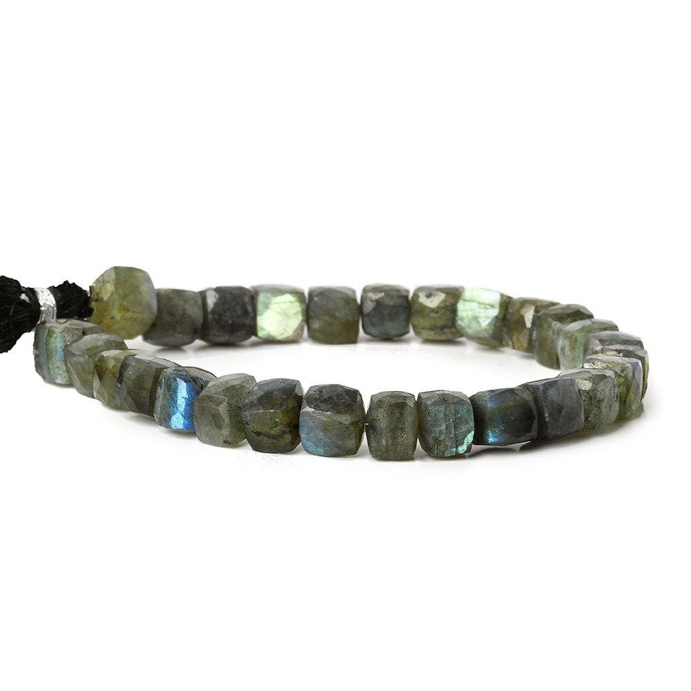 8-9mm Labradorite faceted cubes 8 inch 26 beads - The Bead Traders