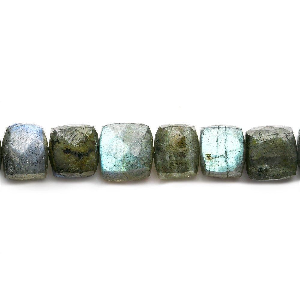 8-9mm Labradorite faceted cubes 8 inch 26 beads - The Bead Traders