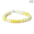 8-9mm Lemon Yellow Opal 2mm Large Hole Plain Rondelles 8 inch 35 beads - The Bead Traders