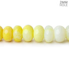 8-9mm Lemon Yellow Opal 2mm Large Hole Plain Rondelles 8 inch 35 beads - The Bead Traders