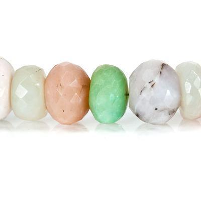 8-9mm Multi-gemstone Faceted Rondelles 16 inch 83 beads - The Bead Traders