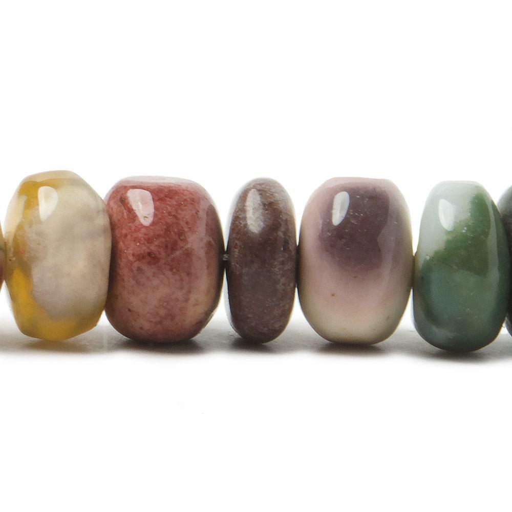 8-9mm Multi Gemstone Plain Rondelle Beads 89 pieces - The Bead Traders