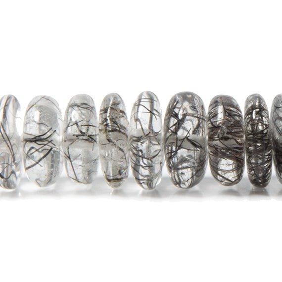 8-9mm Multi Rutilated Quartz plain rondelle Beads 15 inches 77 pieces - The Bead Traders