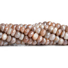 8-9mm Mystic Peach Moonstone Faceted Rondelles 8 inch 38 beads - The Bead Traders