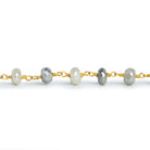 8-9mm Mystic Quartz Rondelle Gold Chain 23 beads - The Bead Traders