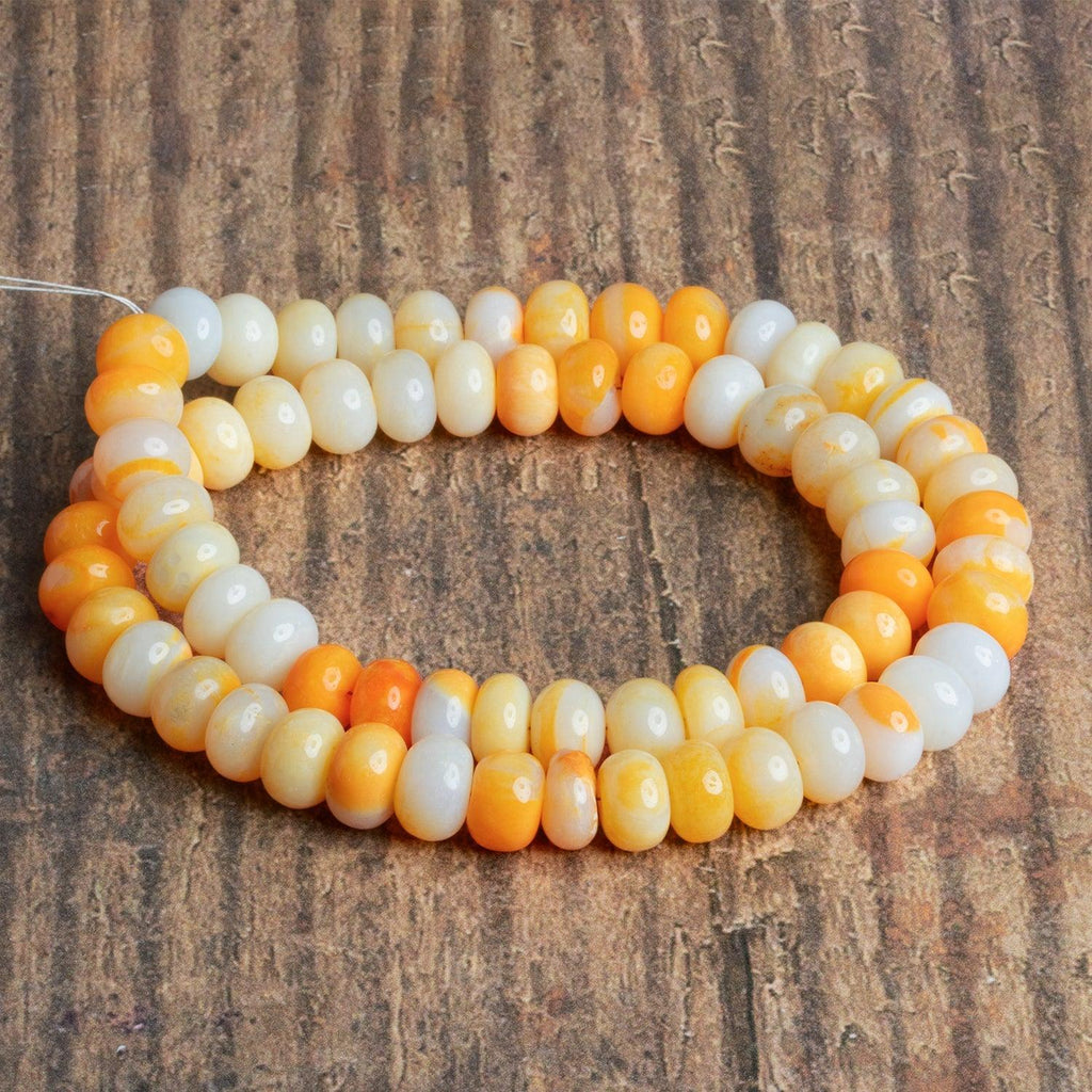 8-9mm Orange Opal Plain Rondelles 16 inch 70 beads - The Bead Traders