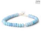 8-9mm Powder Blue Opal 2mm Large Hole Plain Rondelles 8 inch 35 beads - The Bead Traders
