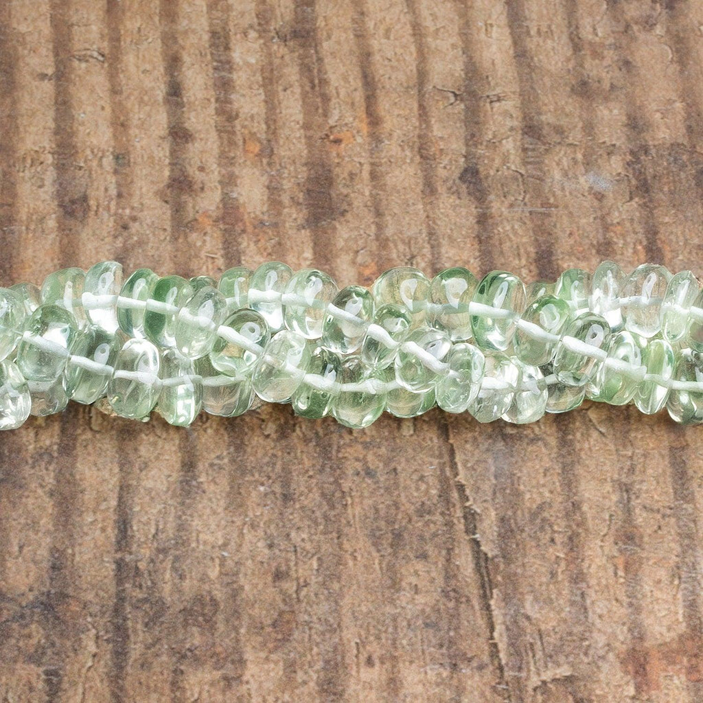 8-9mm Prasiolite Plain Rondelles 15 inch 85 beads - The Bead Traders