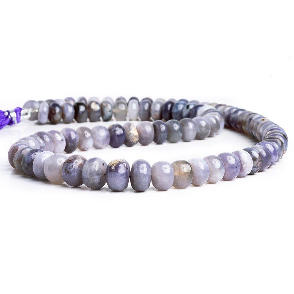 8-9mm Purple Chalcedony Plain Rondelle Beads 18 inch 85 pieces - The Bead Traders