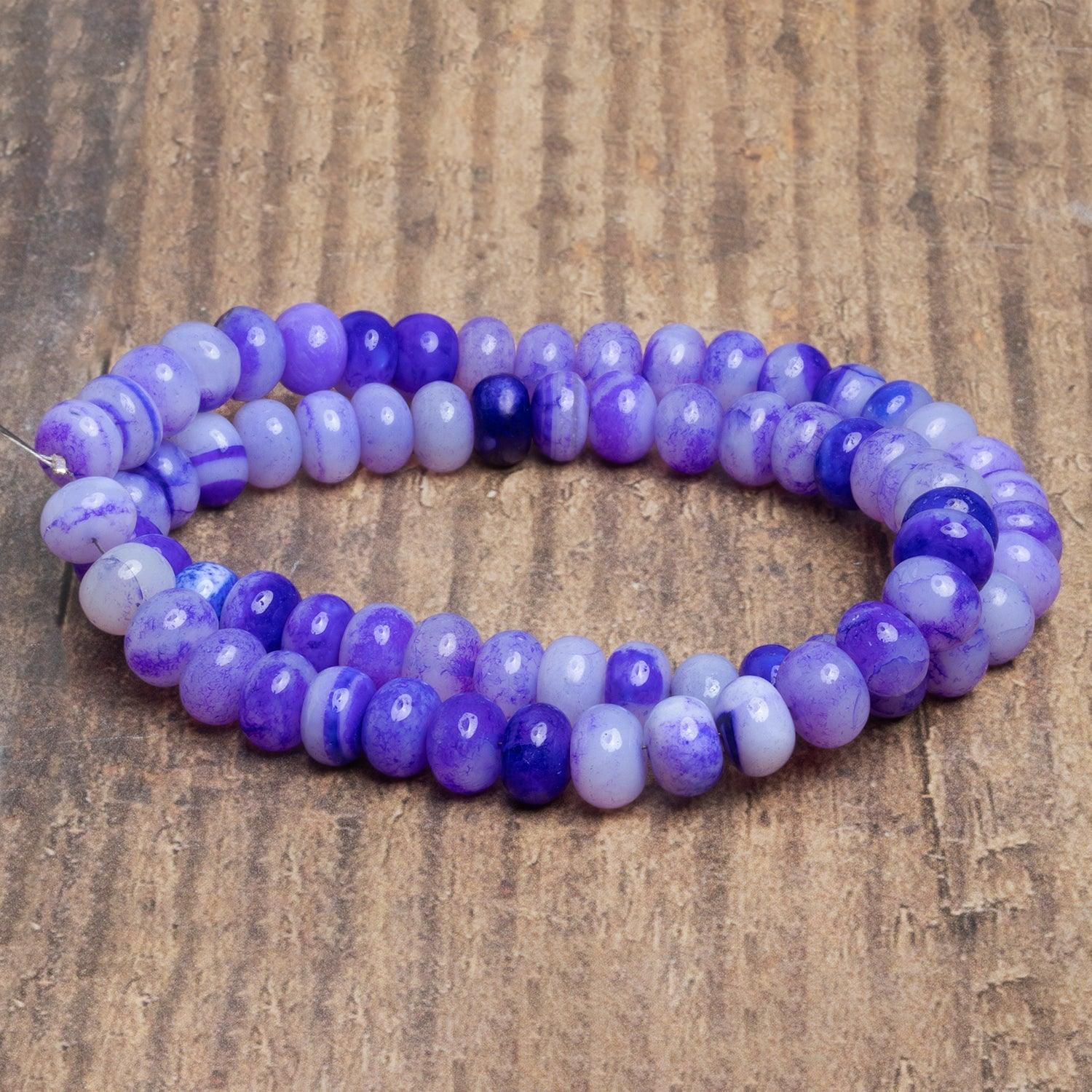 8-9mm Purple Opal Plain Rondelles 16 inch 70 beads - The Bead Traders