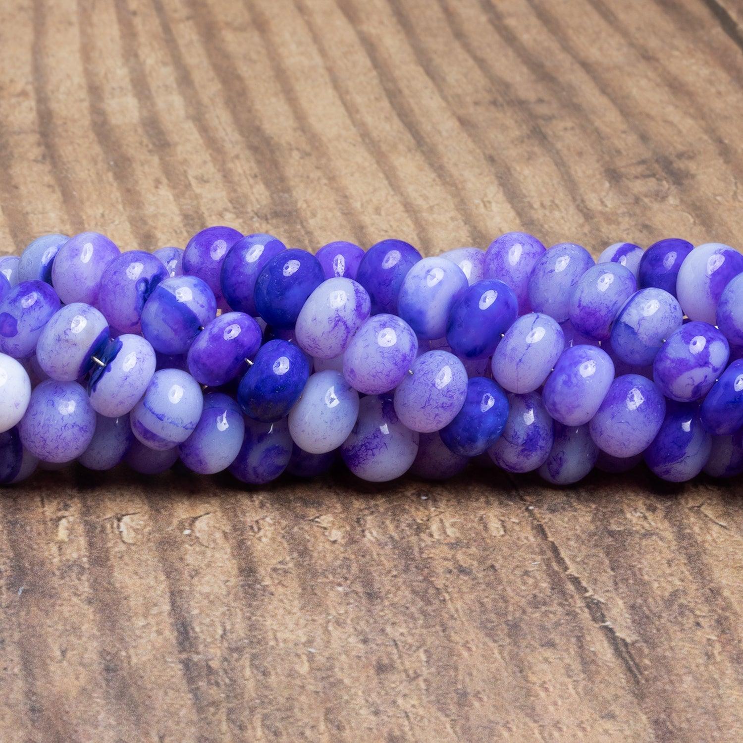 8-9mm Purple Opal Plain Rondelles 16 inch 70 beads - The Bead Traders