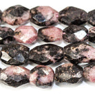 8-9mm Rhodonite Faceted Nugget Beads 13.5 inch 40 pieces - The Bead Traders