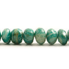8-9mm Russian Amazonite faceted rondelle beads 8 inch 36 pieces - The Bead Traders