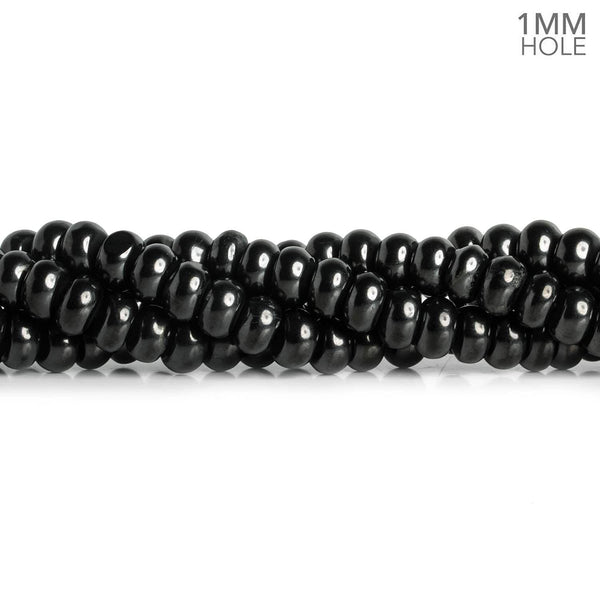 8-9mm Shungite Rondelles 16 inch 75 beads