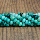 8-9mm Teal Opal Plain Rondelles 16 inch 70 beads - The Bead Traders