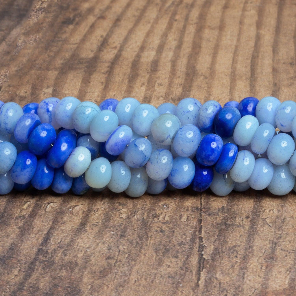 8-9mm Ultramarine Blue Opal Plain Rondelles 16 inch 65 beads - The Bead Traders