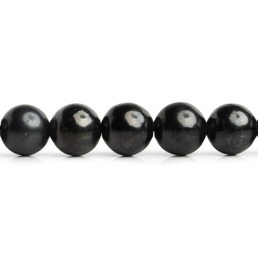 8 mm Shungite plain round beads 15 inch 51 pieces 8mm - The Bead Traders